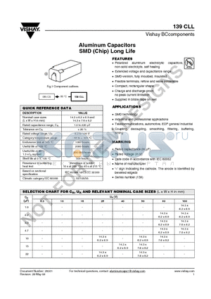 MAL213963101E3 datasheet - Aluminum Capacitors SMD (Chip) Long Life