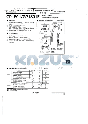 GP1S01 datasheet - HIGH SPEED PHOTOINTERRUPTER