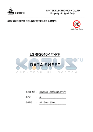 LSRF2640-1-T-PF datasheet - LOW CURRENT ROUND TYPE LED LAMPS