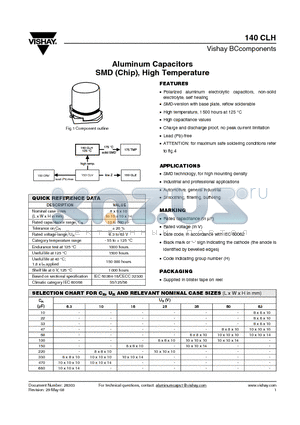 MAL214095103E3 datasheet - Aluminum Capacitors SMD (Chip), High Temperature