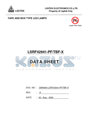 LSRF42941-PF/TBF-X datasheet - TAPE AND BOX TYPE LED LAMPS