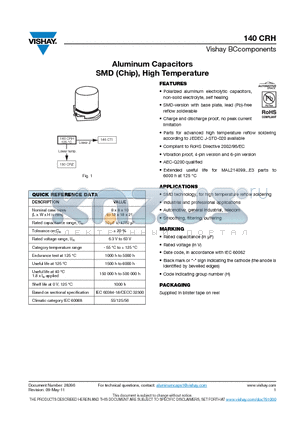 MAL214097303E3 datasheet - Aluminum Capacitors SMD (Chip), High Temperature