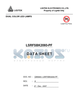 LSRFSBK2093-PF datasheet - DUAL COLOR LED LAMPS