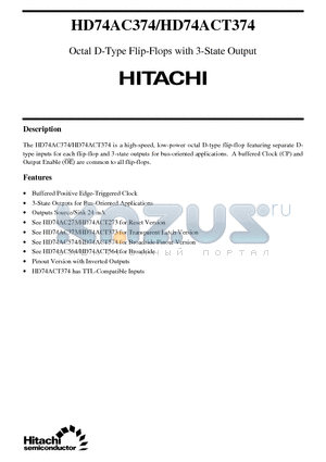 HD74ACT374 datasheet - Octal D-Type Flip-Flops with 3-State Output