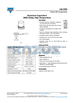 MAL214099617E3 datasheet - Aluminum Capacitors SMD (Chip), High Temperature