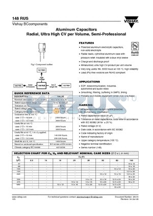 MAL214833682E3 datasheet - Aluminum Capacitors Radial, Ultra High CV per Volume, Semi-Professional