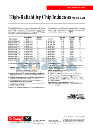 ML336RAD39N_LZ datasheet - High-Reliability Chip Inductors