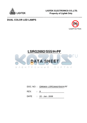 LSRG2692/S55/H-PF datasheet - DUAL COLOR LED LAMPS