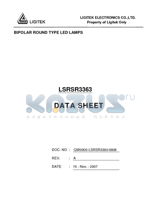 LSRSR3363 datasheet - BIPOLAR ROUND TYPE LED LAMPS