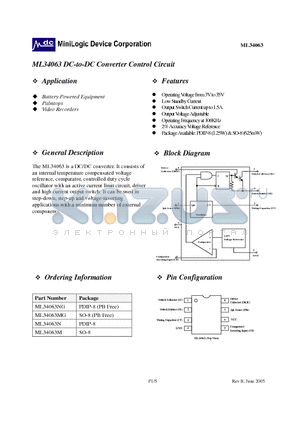 ML34063NG datasheet - DC-to-DC Converter Control Circuit