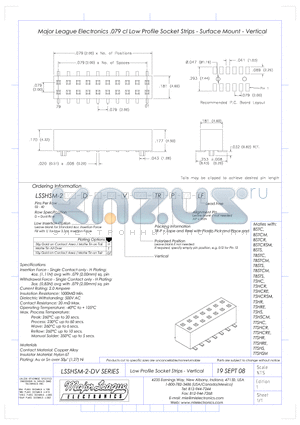 LSSHSM-2-DV datasheet - Low Profile Socket Strips - Vertical