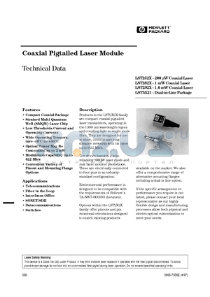 LST2527-S4-T-SF datasheet - Coaxial Pigtailed Laser Module