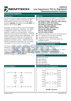 LC01-6.TD datasheet - Low Capacitance TVS for High-Speed Telecommunication Systems