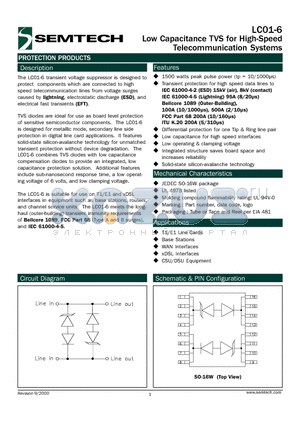 LC01-6TD datasheet - Low Capacitance TVS for High-Speed Telecommunication Systems