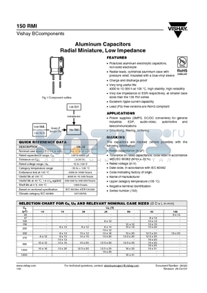 MAL215030101E3 datasheet - Aluminum Capacitors Radial Miniature, Low Impedance