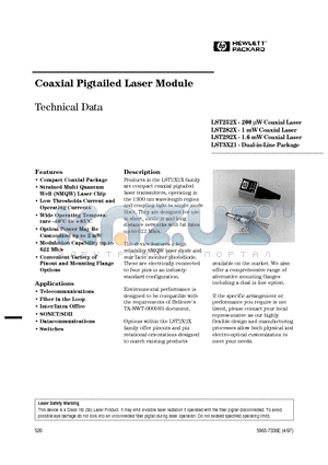 LST2825-S4-T-SF datasheet - Coaxial Pigtailed Laser Module