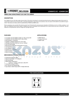 LC0404FC05C datasheet - 200W LOW CAPACITANCE flip chip tvs array