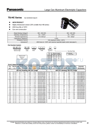 EETHC2D122CA datasheet - Large Can Aluminum Electrolytic Capacitors