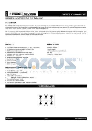 LC0406FC15C datasheet - 200W LOW CAPACITANCE FLIP CHIP TVS ARRAY