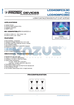 LC0406FC12C datasheet - LOW CAPACITANCE FLIP CHIP ARRAY