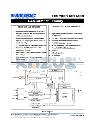 MU9C4481L-10DC datasheet - LANCAM^ 1ST Family