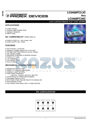 LC0408FC08C datasheet - LOW CAPACITANCE FLIP CHIP ARRAY