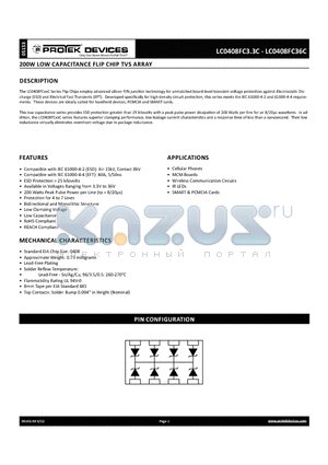 LC0408FC12C datasheet - 200W LOW CAPACITANCE FLIP CHIP TVS ARRAY