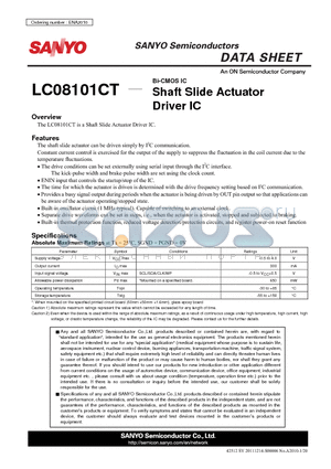 LC08101CT datasheet - Shaft Slide Actuator Driver IC