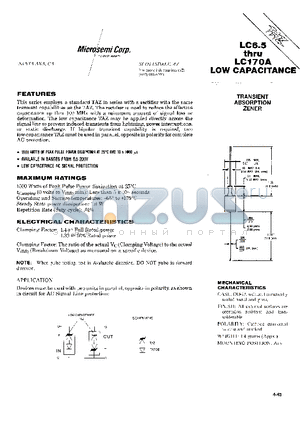 LC10 datasheet - TRANSIENT ABSORPTION ZENER