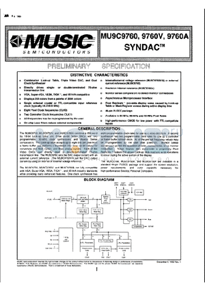 MU9C9760 datasheet - MU9C9760,9760V,9760A SYNDAC