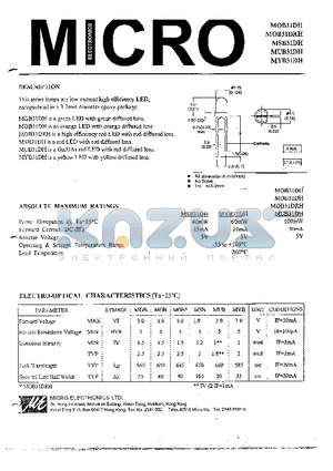 MUB31DH datasheet - LOW CURRENT HIGH EFFICIENCY LED