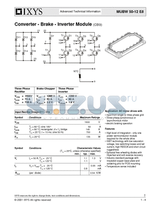 MUBW50-12E8 datasheet - Converter - Brake - Inverter Module