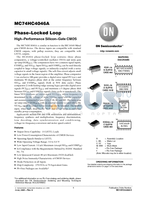 MC74HC4046A datasheet - Phase−Locked Loop