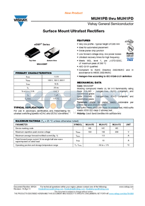 MUH1PC datasheet - Surface Mount Ultrafast Rectifiers