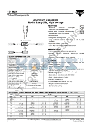 MAL215132479E3 datasheet - Aluminum Capacitors Radial Long-Life, High Voltage