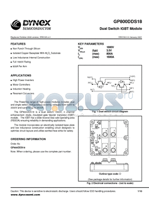 GP800DDS18 datasheet - Dual Switch IGBT Module