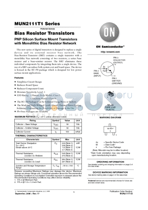 MUN2131T1G datasheet - Bias Resistor Transistors