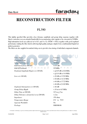 FL390 datasheet - RECONSTRUCTION FILTER