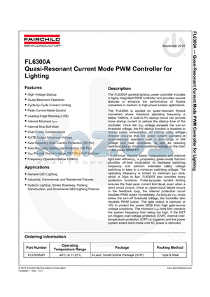 FL6300AMY datasheet - Quasi-Resonant Current Mode PWM Controller for Lighting