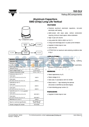 MAL215360229E3 datasheet - Aluminum Capacitors SMD (Chip) Long Life Vertical