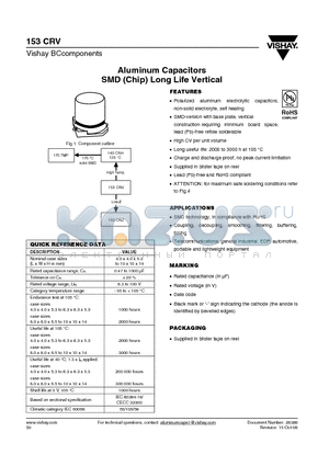 MAL215371109E3 datasheet - Aluminum Capacitors SMD (Chip) Long Life Vertical