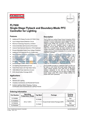 FL7930BM datasheet - Single-Stage Flyback and Boundary-Mode PFC