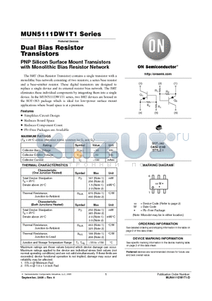 MUN5111DW1T1 datasheet - Dual Bias Resistor Transistors