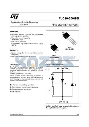FLC10-200H datasheet - FIRE LIGHTER CIRCUIT