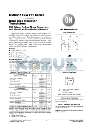 MUN5116DW1T1 datasheet - Dual Bias Resistor Transistors