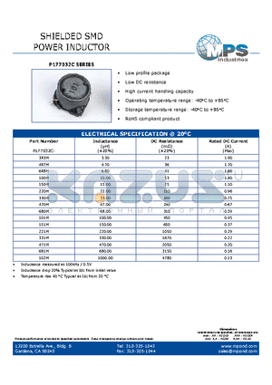 P177032C6R8M datasheet - SHIELDED SMD POWER INDUCTOR