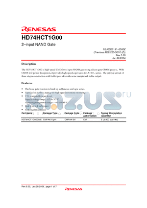 HD74HCT1G00 datasheet - 2-input NAND Gate