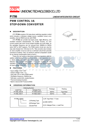 P1786G-S08-R datasheet - PWM CONTROL 3A STEP-DOWN CONVERTER