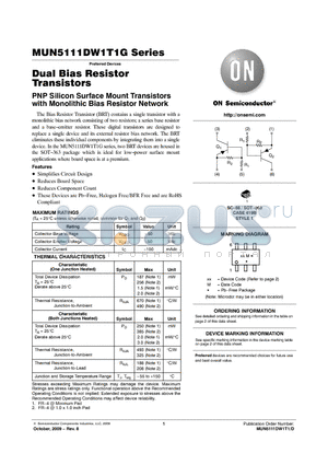 MUN5132DW1T1G datasheet - Dual Bias Resistor Transistors