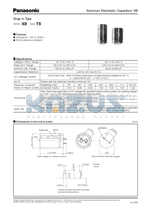 EETXB2C122JJ datasheet - Snap-in Type